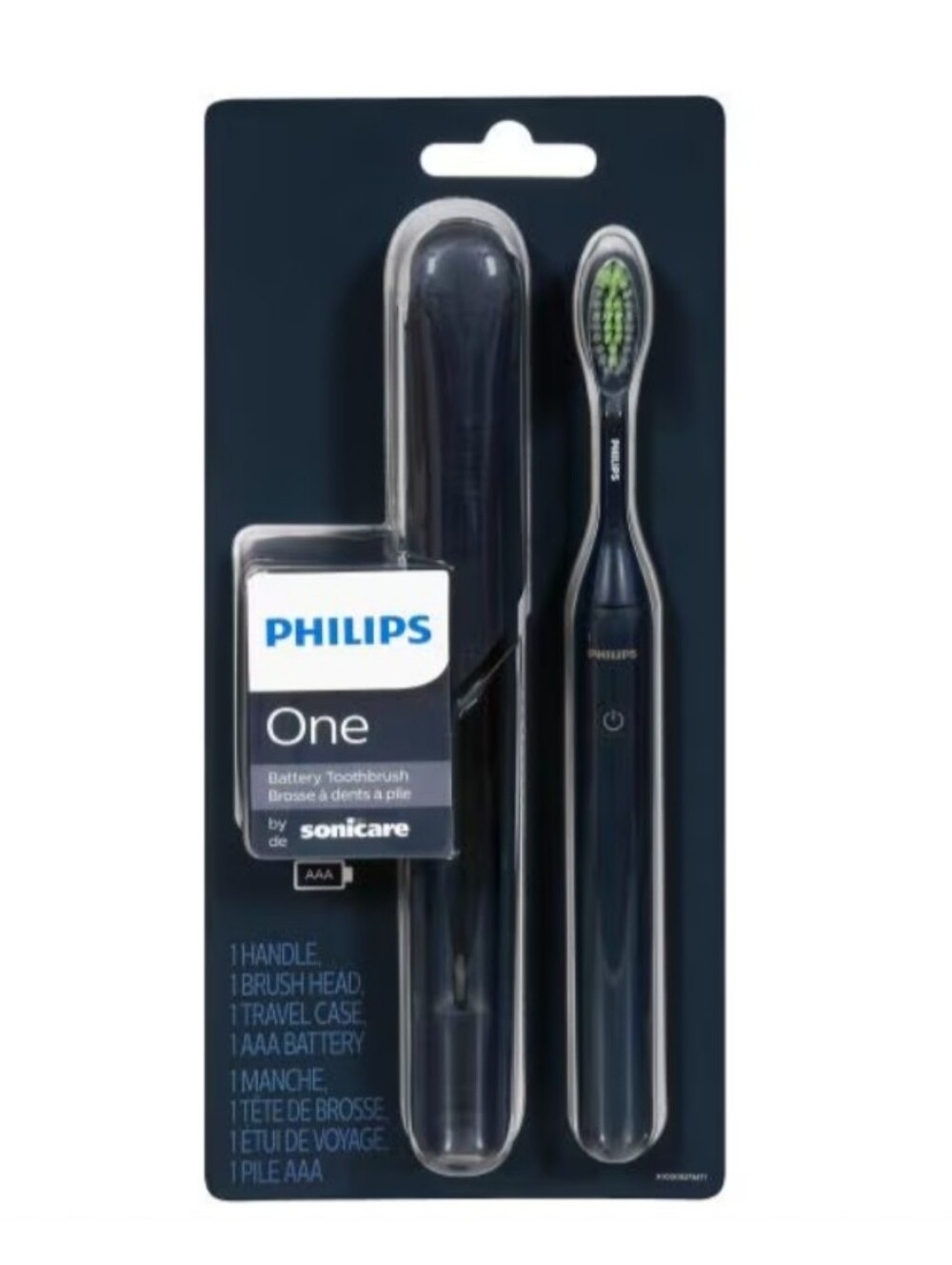 Philips One Battery Sonic Toothbrush in Black with Green Bristles